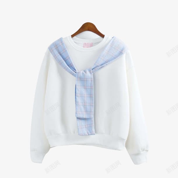 韩版卫衣png免抠素材_新图网 https://ixintu.com 产品实物 保暖 加绒 套头 白色 蓝色