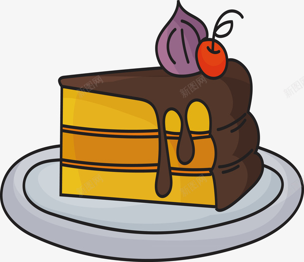 盘子里的蛋糕矢量图ai免抠素材_新图网 https://ixintu.com 开心 生日 盘子 蛋糕 食物 矢量图