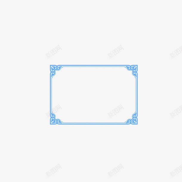 蓝色边框png免抠素材_新图网 https://ixintu.com 窗花 蓝色 装饰 边框