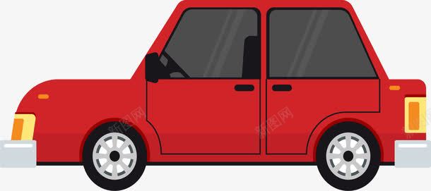 红色小轿车png免抠素材_新图网 https://ixintu.com 代步工具 小轿车 矢量素材 私家车