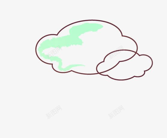 手绘线条云朵png免抠素材_新图网 https://ixintu.com 卡通云朵 手绘云朵 线条云朵