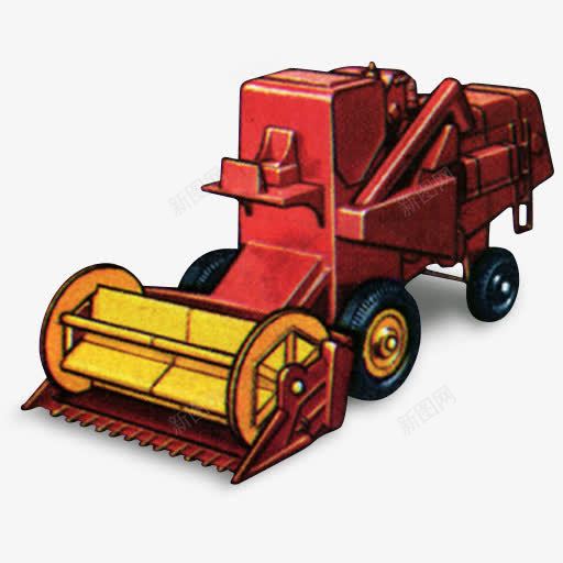 结合收割机年代的火柴盒汽车图标png_新图网 https://ixintu.com Combine Harvester 收割机 结合