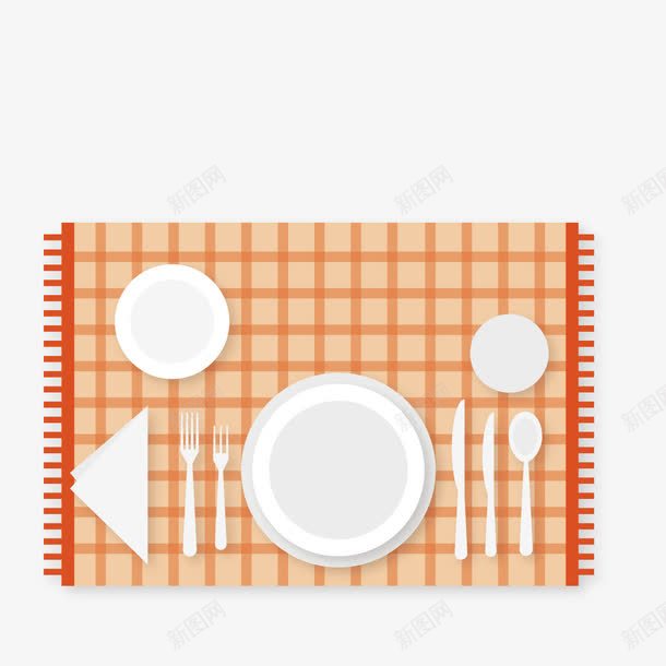 用餐桌布png免抠素材_新图网 https://ixintu.com 桌布 桌布红 用餐 盘子 餐桌布