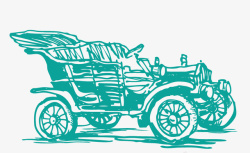 素描中世纪汽车矢量图素材