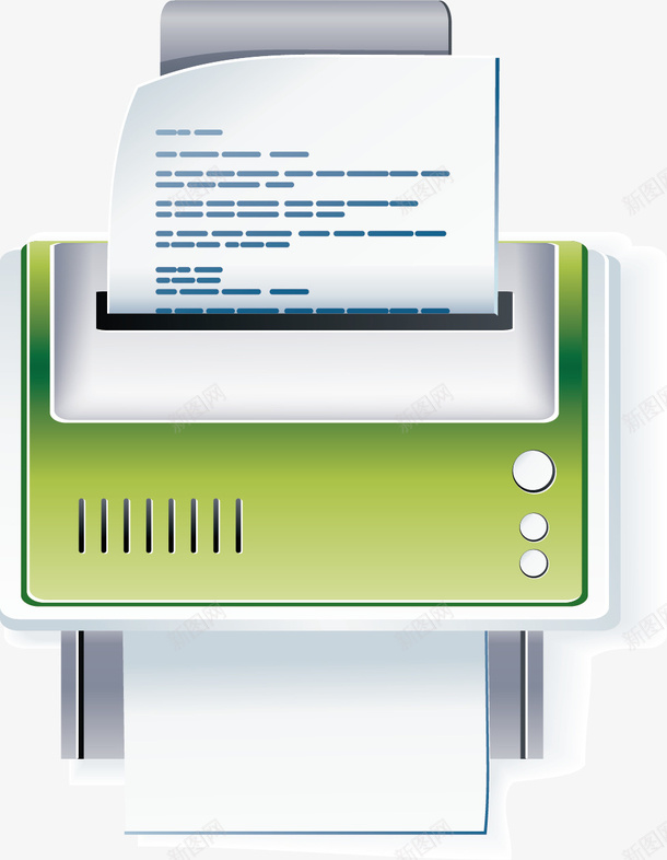绿色卡通打印机矢量图ai免抠素材_新图网 https://ixintu.com 卡通打印机 打印机 绿色打印机 矢量图