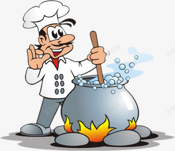 煮饭的厨师png免抠素材_新图网 https://ixintu.com 做饭 卡通 厨师 家庭煮夫 手绘