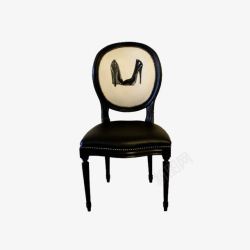 咖色皮革单椅巴洛克风格单椅高清图片