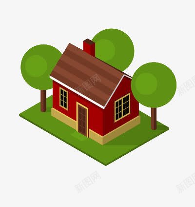 房子盖在绿草上png免抠素材_新图网 https://ixintu.com 家居 环保 生活