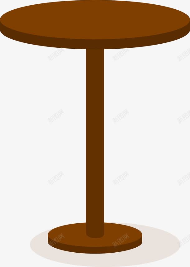 褐色圆桌png免抠素材_新图网 https://ixintu.com 创意 圆桌 家具 褐色