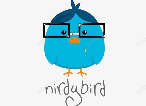 戴眼镜的蓝色小鸟png免抠素材_新图网 https://ixintu.com 元素 卡通 小鸟 眼镜 蓝色