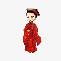 汉服红色新郎汉服高清图片