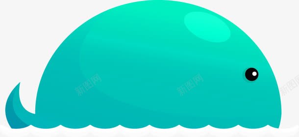 绿色卡通鲸鱼装饰图案png免抠素材_新图网 https://ixintu.com 免抠PNG 卡通 绿色 装饰图案 鲸鱼