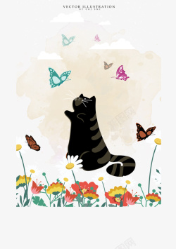 猫动物插画矢量图素材