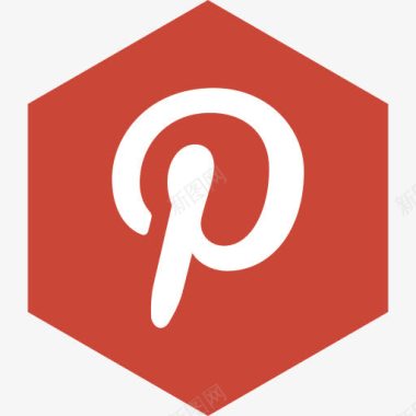 六角媒体Pinterest社会图标图标