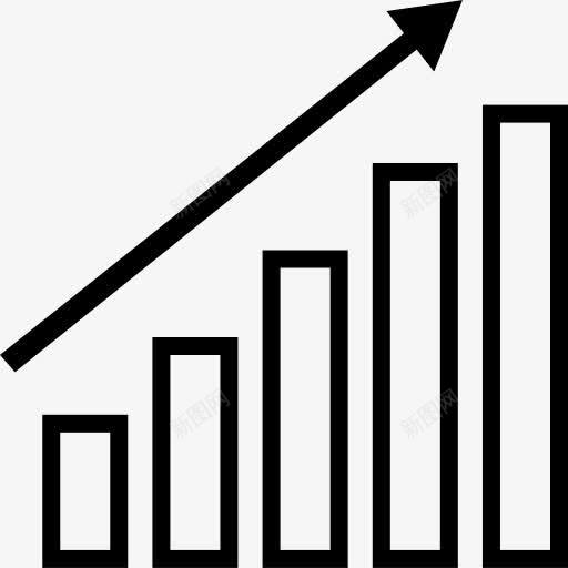 利润图标png_新图网 https://ixintu.com 业务 利润 图 条形图 箭头 统计