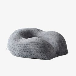 灰色针织u型枕素材