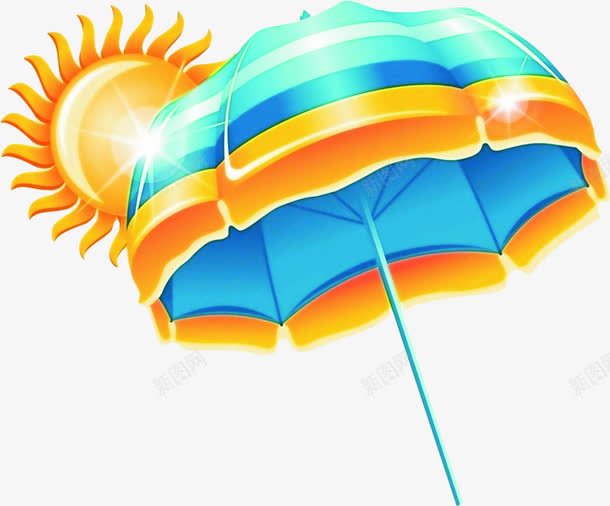 太阳和遮阳伞png免抠素材_新图网 https://ixintu.com 太阳 素材 遮阳伞