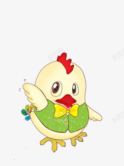 呆萌的小鸡png免抠素材_新图网 https://ixintu.com 动物 可爱 大眼睛 穿衣服