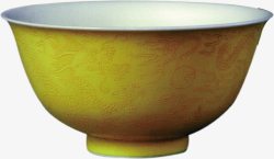 龙纹宽口碗具黄色复古素材