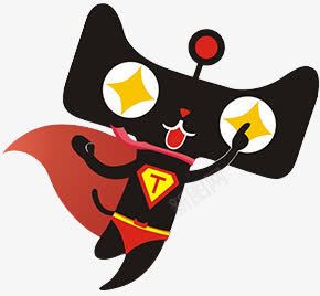 黑色超人天猫图标png_新图网 https://ixintu.com 图标 超人 黑色