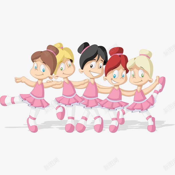 跳芭蕾的卡通女孩png免抠素材_新图网 https://ixintu.com 人物 人物插画 卡通人物 卡通女孩 女孩 跳芭蕾