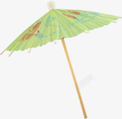 小遮雨伞一把绿色油伞高清图片
