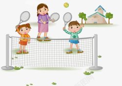 打网球的孩子素材