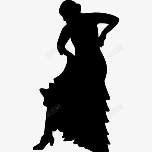 女性的弗拉门戈舞蹈家图标png_新图网 https://ixintu.com 人的剪影 女 弗拉门戈 弗拉门戈的图标 形状 舞蹈