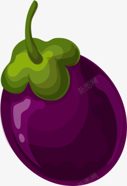 手绘紫色茄子素材