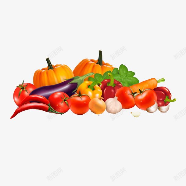 拟物蔬菜图png免抠素材_新图网 https://ixintu.com PNG 拟物 番茄 茄子 蔬菜