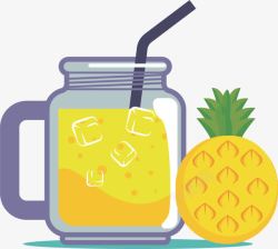 凤梨汁黄色菠萝汁高清图片