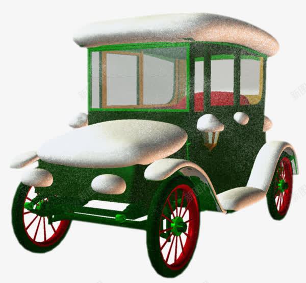 圣诞节小汽车png免抠素材_新图网 https://ixintu.com 圣诞节 小汽车 白色 红色 绿色 雪