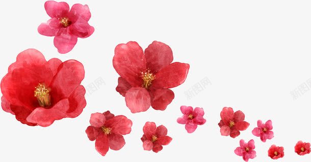 手绘红色花卉艺术海报png免抠素材_新图网 https://ixintu.com 海报 红色 艺术 花卉
