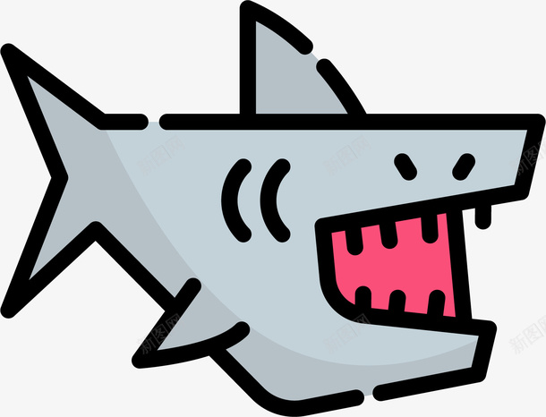 海洋动物鲨鱼矢量图图标eps_新图网 https://ixintu.com 卡通 危险 可爱 图标icon 海洋动物 鲨鱼 鲨鱼鳍 矢量图
