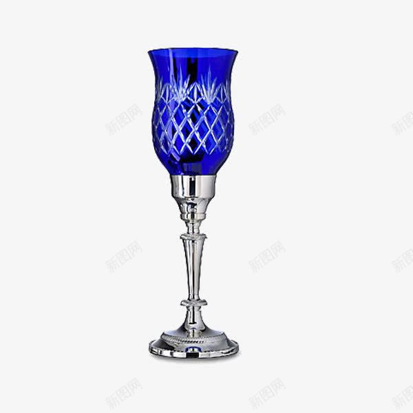 蓝色高脚玻璃花瓶png免抠素材_新图网 https://ixintu.com 玻璃 花瓶 蓝色 透明