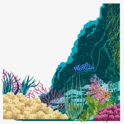 深海珊瑚水草素材