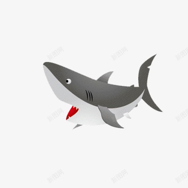 鲨鱼png免抠素材_新图网 https://ixintu.com 凶猛 卡通 背景元素 背景图 装饰图案 鲨鱼