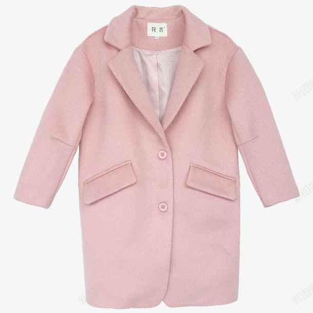 粉色呢大衣png免抠素材_新图网 https://ixintu.com 中长款 产品实物 外套