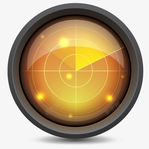 黄色雷达png免抠素材_新图网 https://ixintu.com 创意 卡通雷达 简约 设计感 金色 雷达 龙珠雷达
