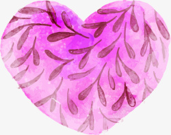 情人节紫色水彩爱心素材