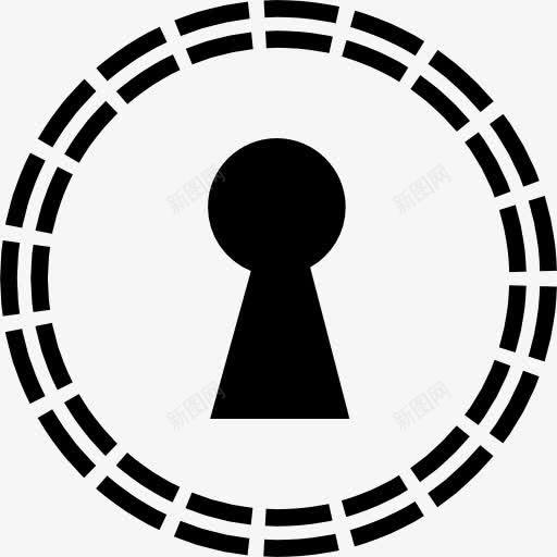 小孔的形状在一圈小线图标png_新图网 https://ixintu.com 圆形锁孔 圈 安全孔 工具 工具和器具 钥匙
