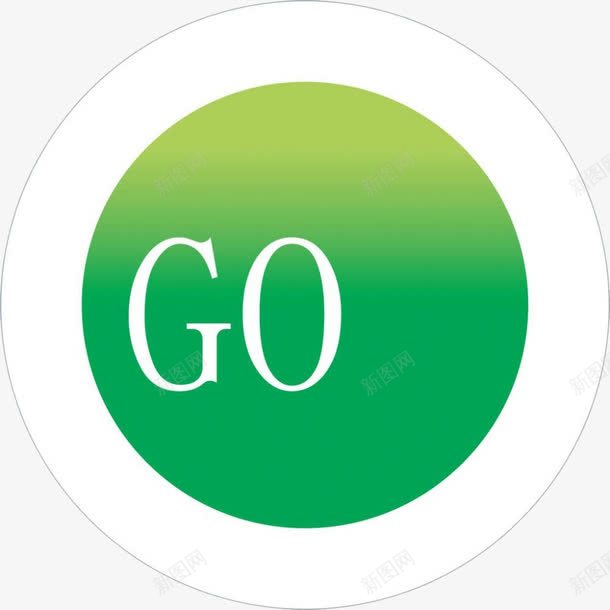 绿色渐变圆边go按钮png免抠素材_新图网 https://ixintu.com go按钮 圆边 渐变 绿色
