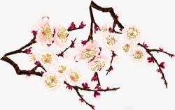 唯美手绘梅花素材