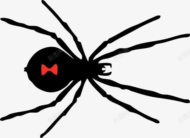 黑色带红色花纹的蜘蛛png免抠素材_新图网 https://ixintu.com 手绘 红色 花纹 蜘蛛 黑色