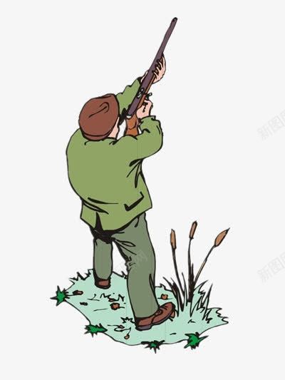 卡通猎人png免抠素材_新图网 https://ixintu.com 卡通 卡通图片 手枪 打猎 猎人 绿色