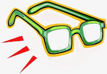 卡通绿色眼镜框png免抠素材_新图网 https://ixintu.com 拉筒 眼镜框 眼镜框贴纸 绿色