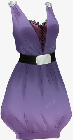 紫色裙子素材
