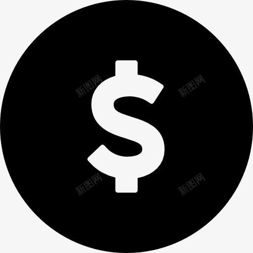 大的美元硬币图标png_新图网 https://ixintu.com 商业 硬币 美元符号 货币 银行
