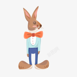 穿着衣服的小兔子素材