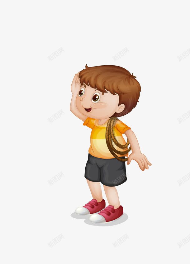 小男孩拿着绳索png免抠素材_新图网 https://ixintu.com 小男孩 工地 矢量素材 绳索